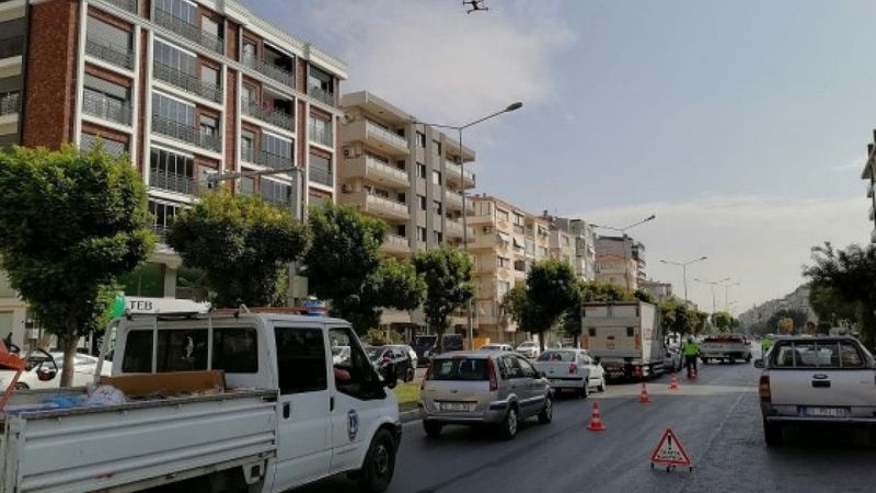 İzmir'de drone destekli trafik denetimi
