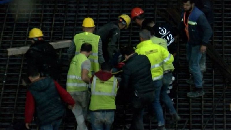 Arnavutköy’de metro şantiyesinde işçileri tünele indiren vincin halatı koptu