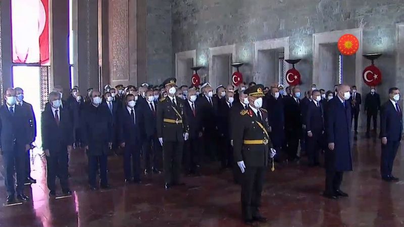 Cumhurbaşkanı Erdoğan ve devlet erkanı Anıtkabir'de
