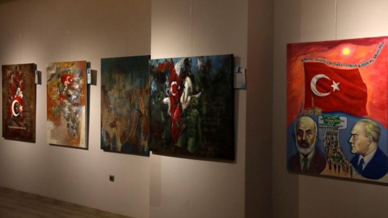 Trabzon'da İstiklal Marşı kıtaları resmedildi