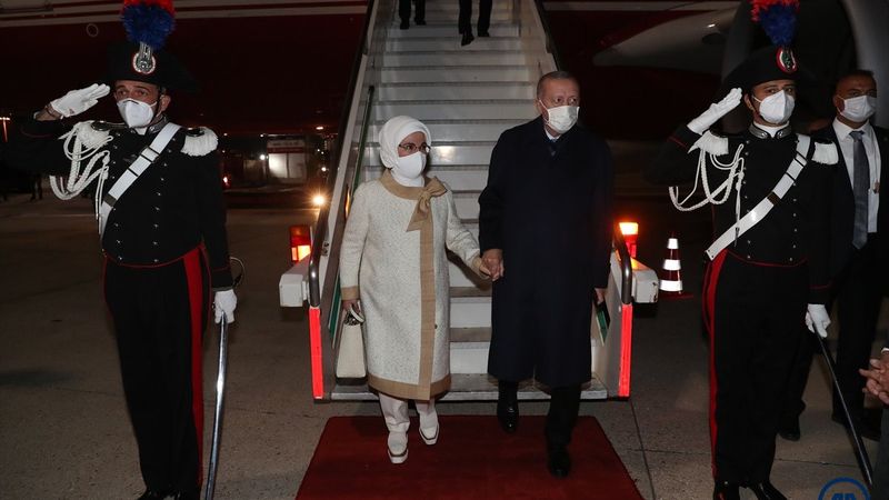 Cumhurbaşkanı Erdoğan G20 Liderler Zirvesi için Roma'ya gitti