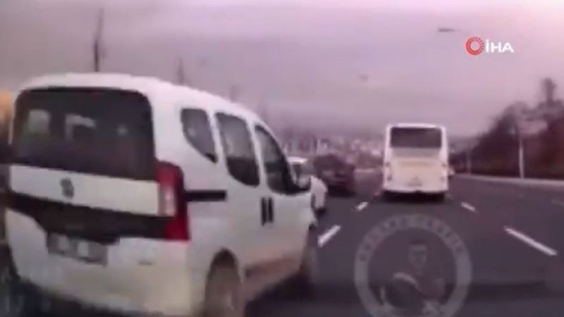 Ankara'da otoyolda makas atarak giden sürücü, cezadan kaçamadı