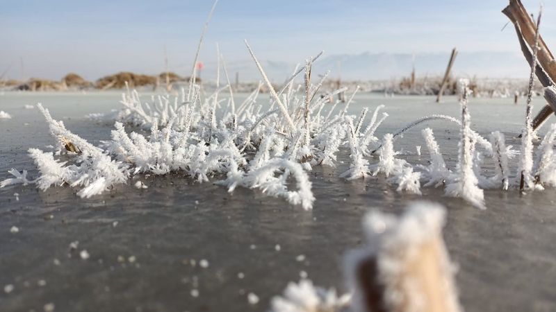 Erzurum'da nehirler buz kesti