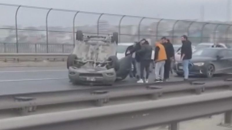 Başakşehir’de makas atan sürücü başka araca çaptı