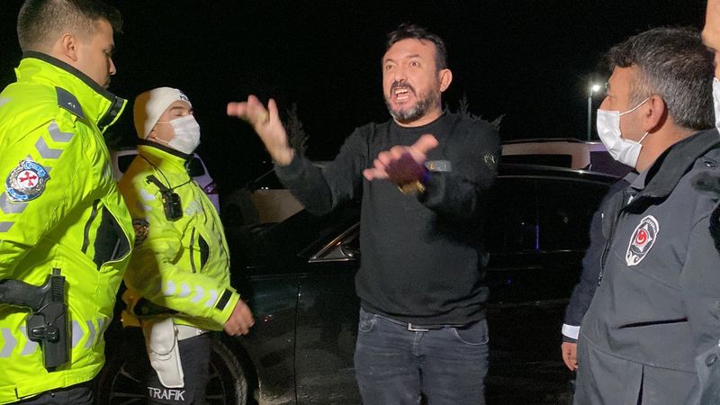 Aksaray’da alkollü sürücü polise güçlük çıkardı