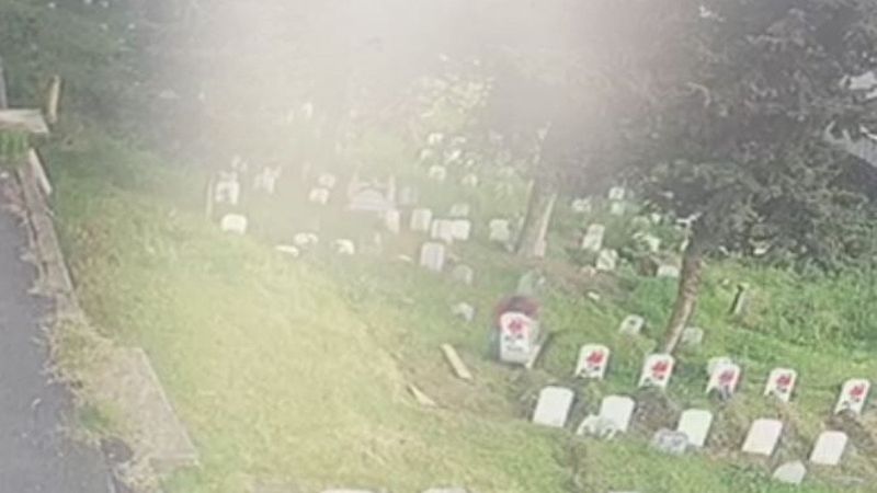 Trabzon’da, mezar taşı hırsızlığı kamerada