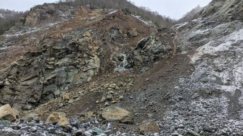 Artvin'de heyelan anı