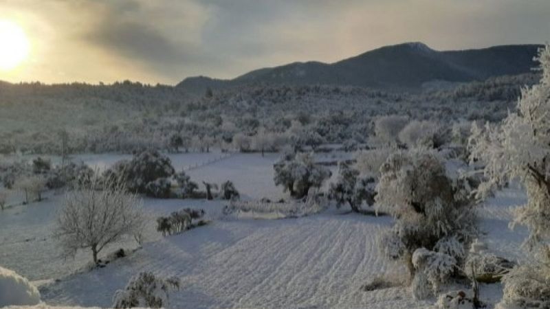 Milas’ın yüksek kesimleri beyaza büründü