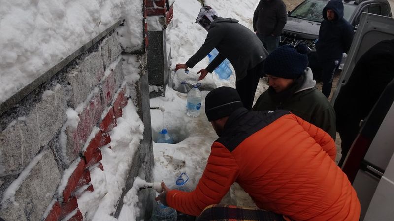 Uludağ'da su kuyruğu