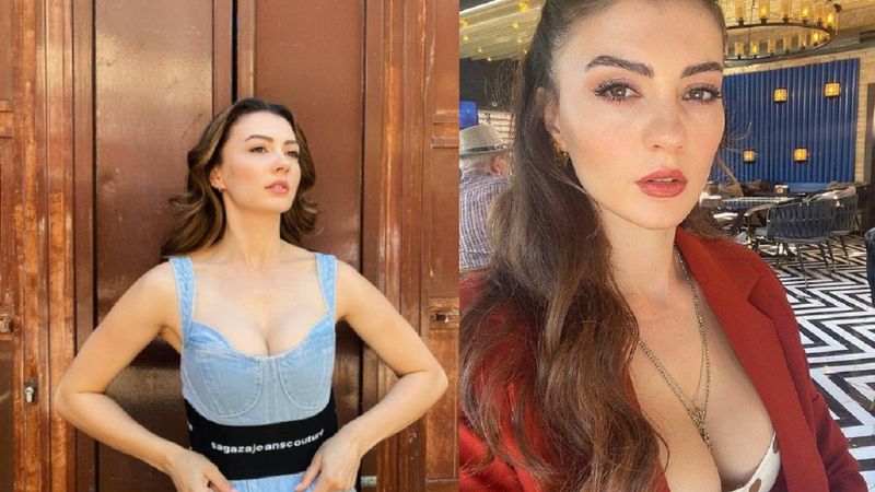 Burcu Özberk göğüs ve bacak dekolteli elbisesi ile ortalığı yıktı! Serkay Tütüncü kayıtsız kalamadı