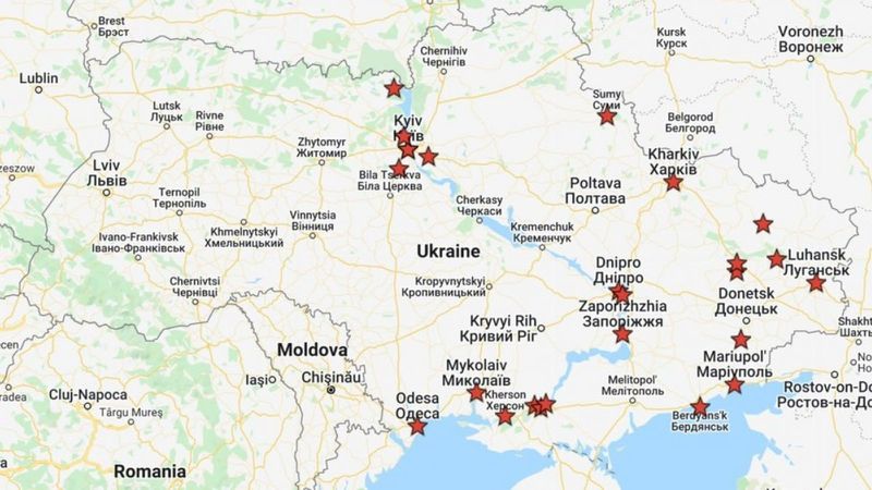 Rusya'nın Ukrayna'ya saldırısı haritada