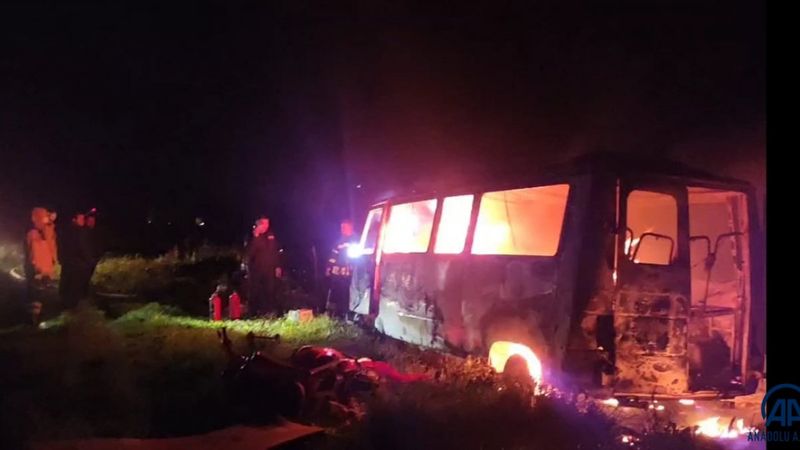 Muğla'da minibüste yangın: 1 ölü