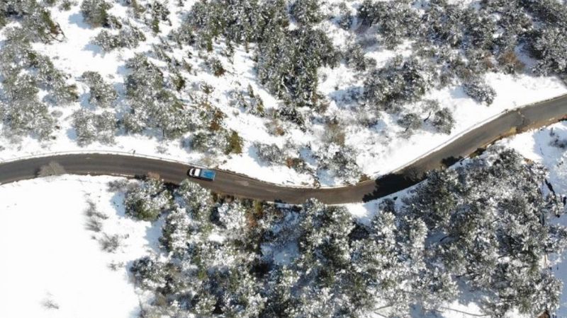 Beyaza bürünen Aydos Ormanı'ndan eşsiz görüntüler