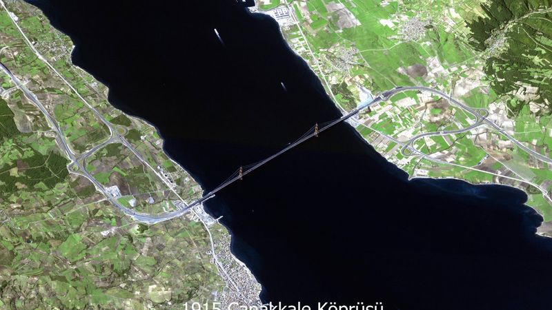 Göktürk-1'in gözünden 1915 Çanakkale Köprüsü