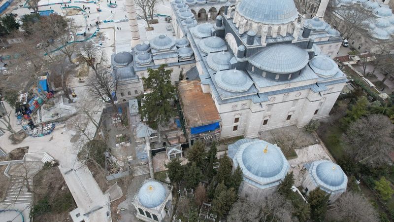 Beyazıt Camii Hünkar Kasrı'nın restorasyon çalışmalarında sona doğru