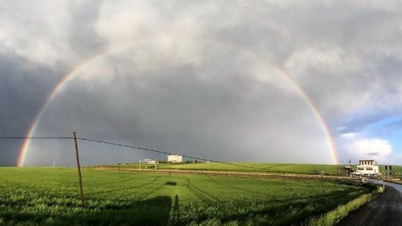 Diyarbakır'dan kartpostallık gökkuşağı manzaraları