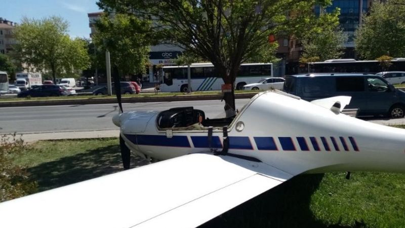 Tekirdağ'da tanıtım amaçlı meydana konulan uçak tahrip edildi