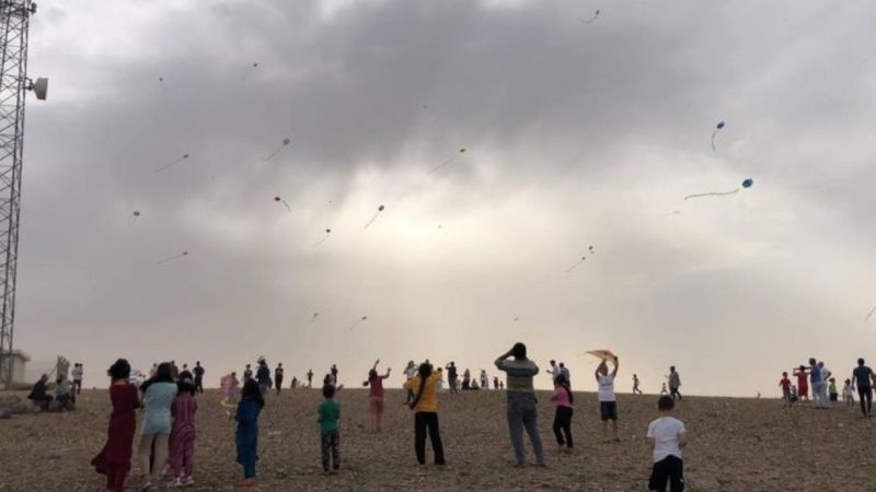 Şanlıurfa Suriye sınırında uçurtma uçuruldu