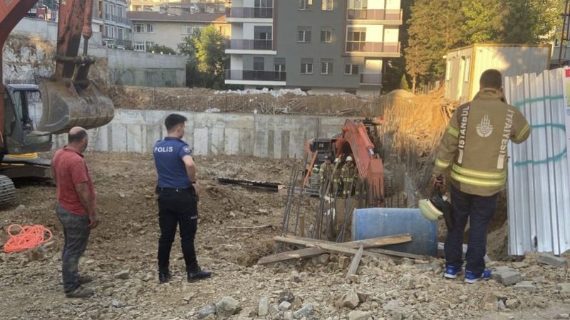 Şişli'deki inşaatta toprak kayması meydana geldi