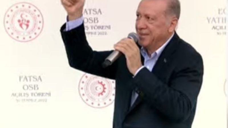 Cumhurbaşkanı Erdoğan, Ordu'da açılan 6'lı masa pankartına dikkat çekti
