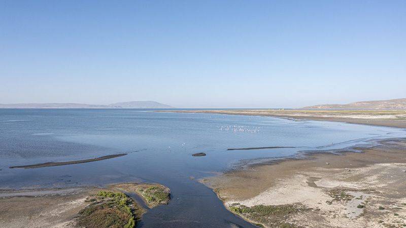 Van Gölü'ndeki çekilmeyle kayaya oyulmuş kültürel Urartu limanı bulundu