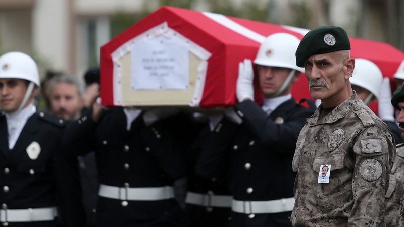 Bursa'da şehit olan polis için tören