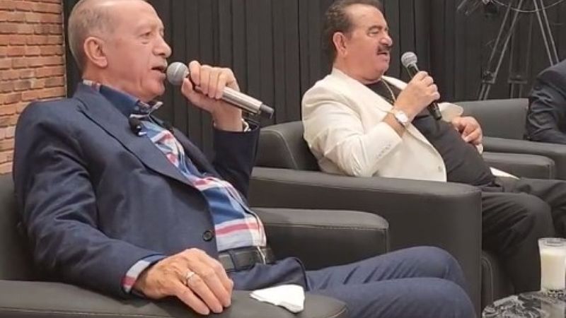 Cumhurbaşkanı Erdoğan, İbrahim Tatlıses ile türkü söyledi