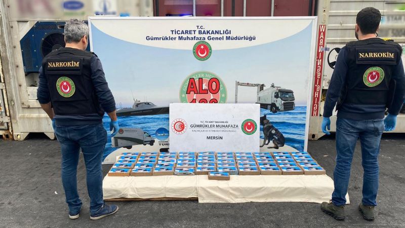 Mersin Limanı’nda, 56 kilogram kokain ele geçirildi