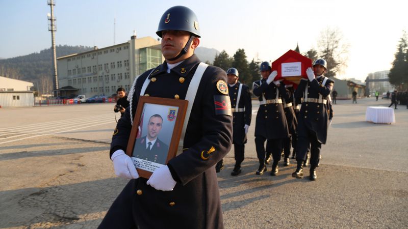 Tokat'ta kalp krizinden ölen astsubay için tören
