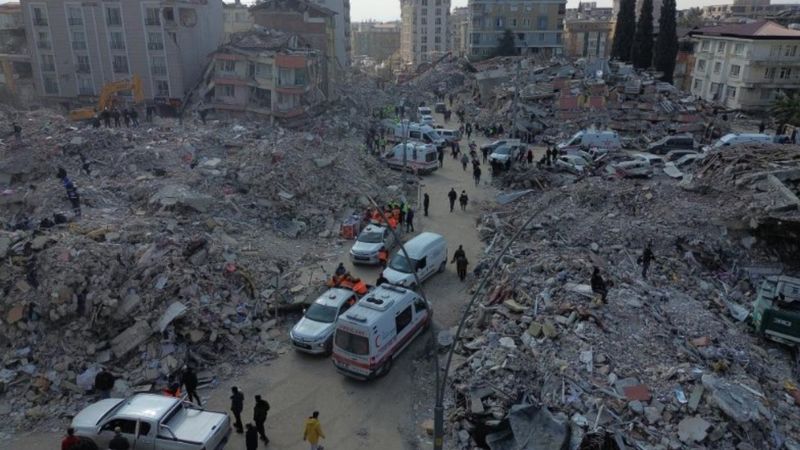 Depremden etkilenen Hatay'daki yıkım havadan görüntülendi