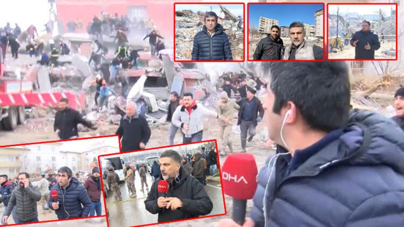 Kahramanmaraş'taki 7.6'lık depreme canlı yayında yakalanan muhabirler