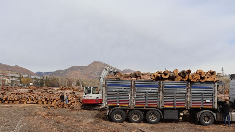Erzurum'dan deprem bölgesine 150 ton odun gönderildi