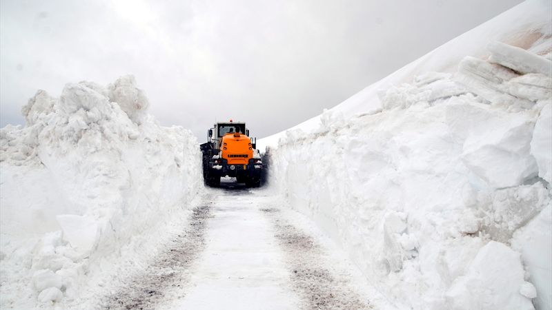 Muş'ta ekipler kar kalınlığının 5 metreyi bulduğu bölgede mücadele ediyor