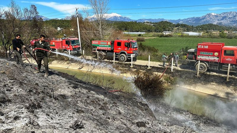 Antalya'da portakal bahçesinde temizlik yapmak istedi! 3 dekar ormanlık alan yandı