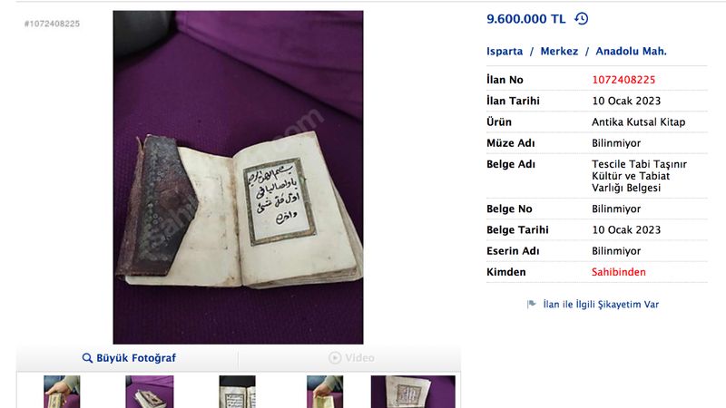 Satışa çıkarılan Kuran-ı Kerim’in fiyatını duyanlar şok geçirdi! 'Asırlık' diyerek servet istediler..