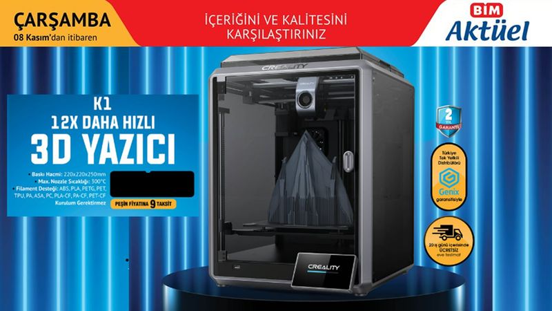 BİM’den dev Kasım indirimi: 3D yazıcı o fiyata kapış kapış gidecek…