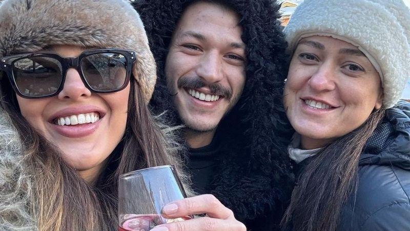 Dilan Çiçek Deniz ve Kubilay Aka, kar tatilinde