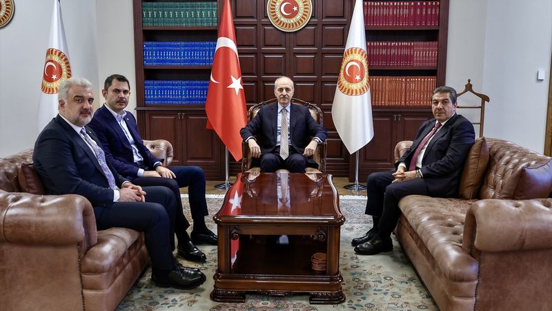 TBMM Başkanı Kurtulmuş, İBB Başkan Adayı Kurum'u kabul etti