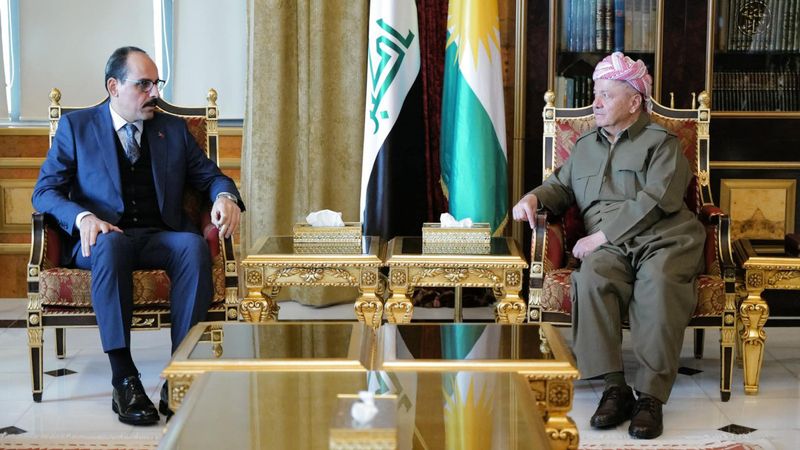 MİT Başkanı Kalın'dan Irak temasları! Mesud Barzani ile görüştü