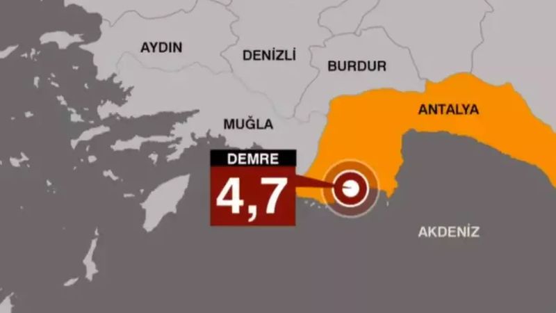 Antalya'da 4.7 büyüklüğünde deprem