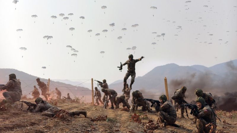 Kuzey Kore'den hava indirme tatbikatı