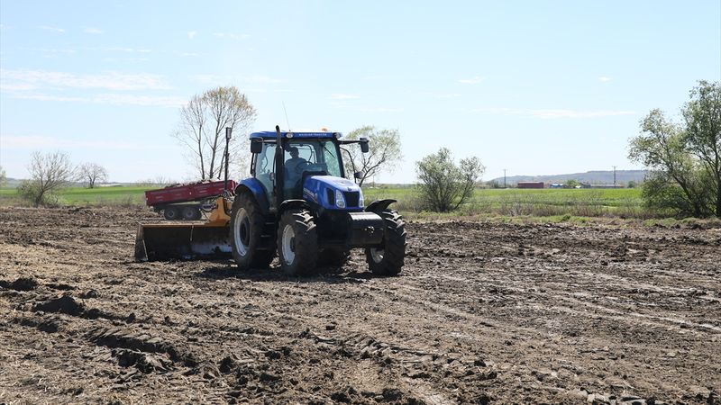 Edirne'de çiftçiler, tarlalarını çeltik üretimine hazırlıyor