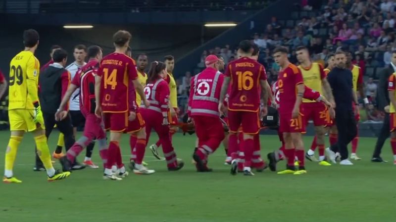 Evan Ndicka yere yığıldı! Udinese - Roma maçı tatil edildi