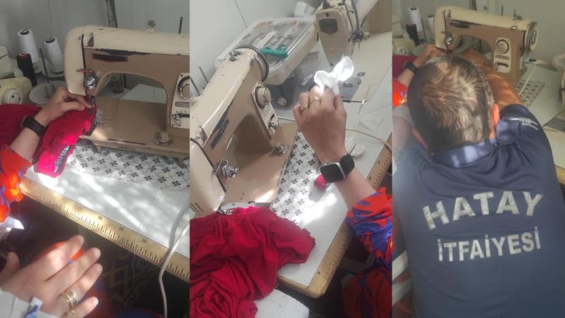 Hatay'da parmağına dikiş makinesinin iğnesi battı! İtfaiye kurtardı