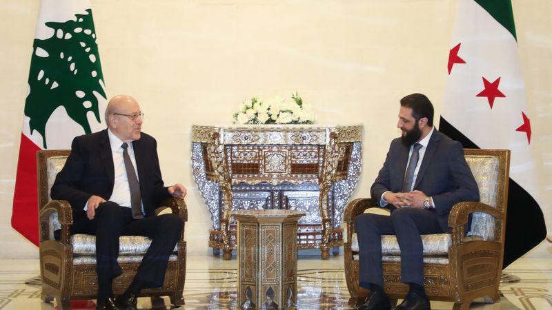 Lübnan Başbakanı Mikati Suriye'de:  Ahmed eş-Şera ile görüştü