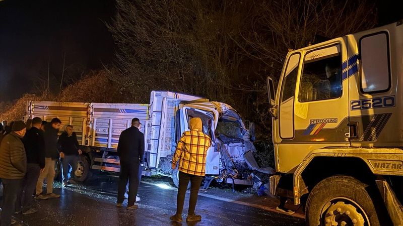 Düzce'de kargo aracıyla kamyon çarpıştı: 1 ağır yaralı