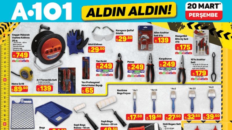 Evinizi yenileyin! A101'e boya badana malzemeleri geldi: İşte 20 Mart 2025 broşürü...