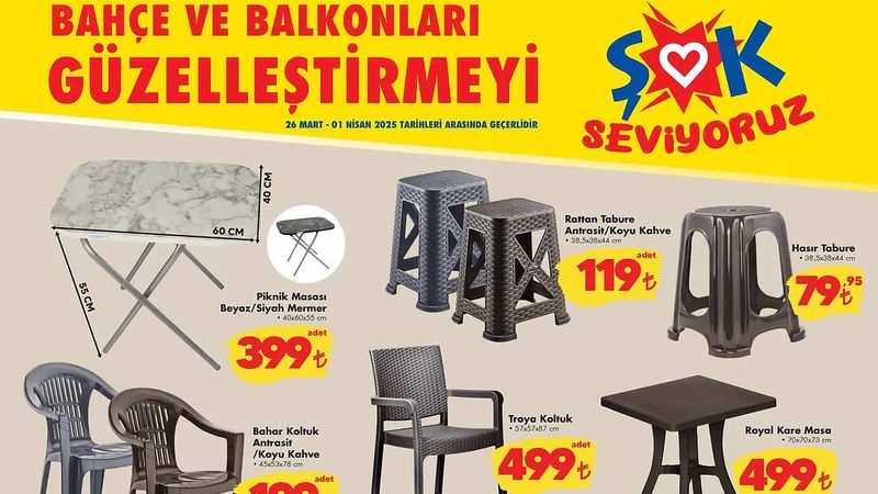 İster bahçeye, ister balkona! ŞOK'a tabure, masa, sandalye geliyor; İşte fiyatları....