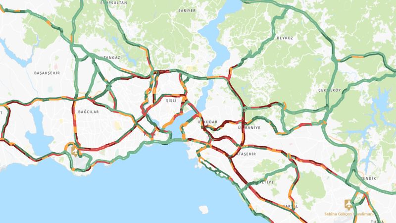 İstanbul trafiğinde yağmur yoğunluğu