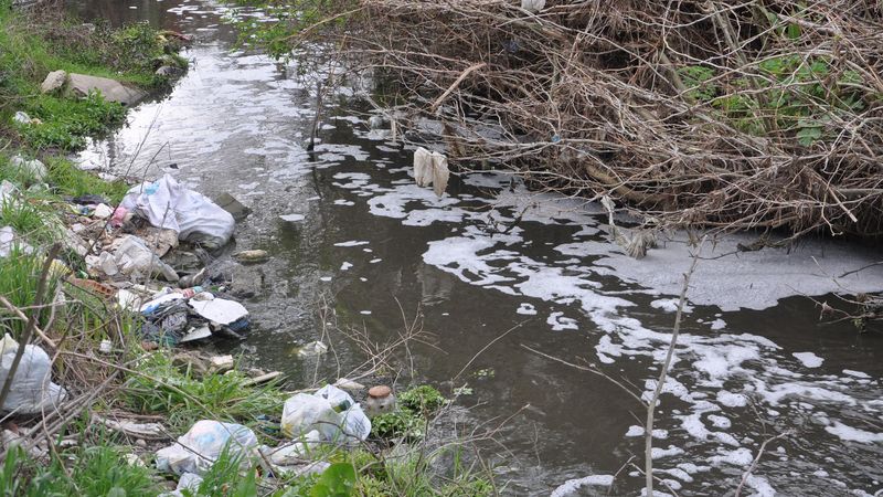 Kırklareli'de Saranlı Deresi, kirlilik nedeniyle köpürdü
